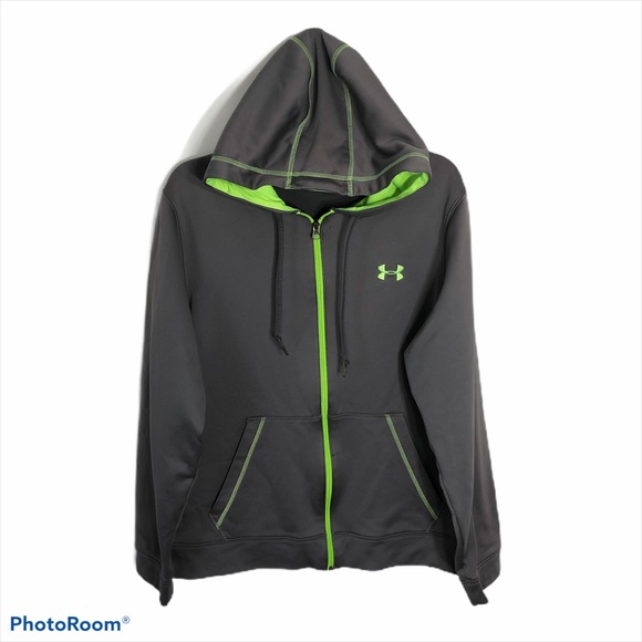 Under Armour Gray Green Full Zip Sweatshirt Small